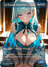 MTG - Archmage Emeritus - Fanart Borderless Style - EDH / Playtest