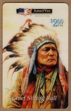 $2.50 Brilliant Color Cards: Chief Sitting Bull. Advertising PROMO Phone Card