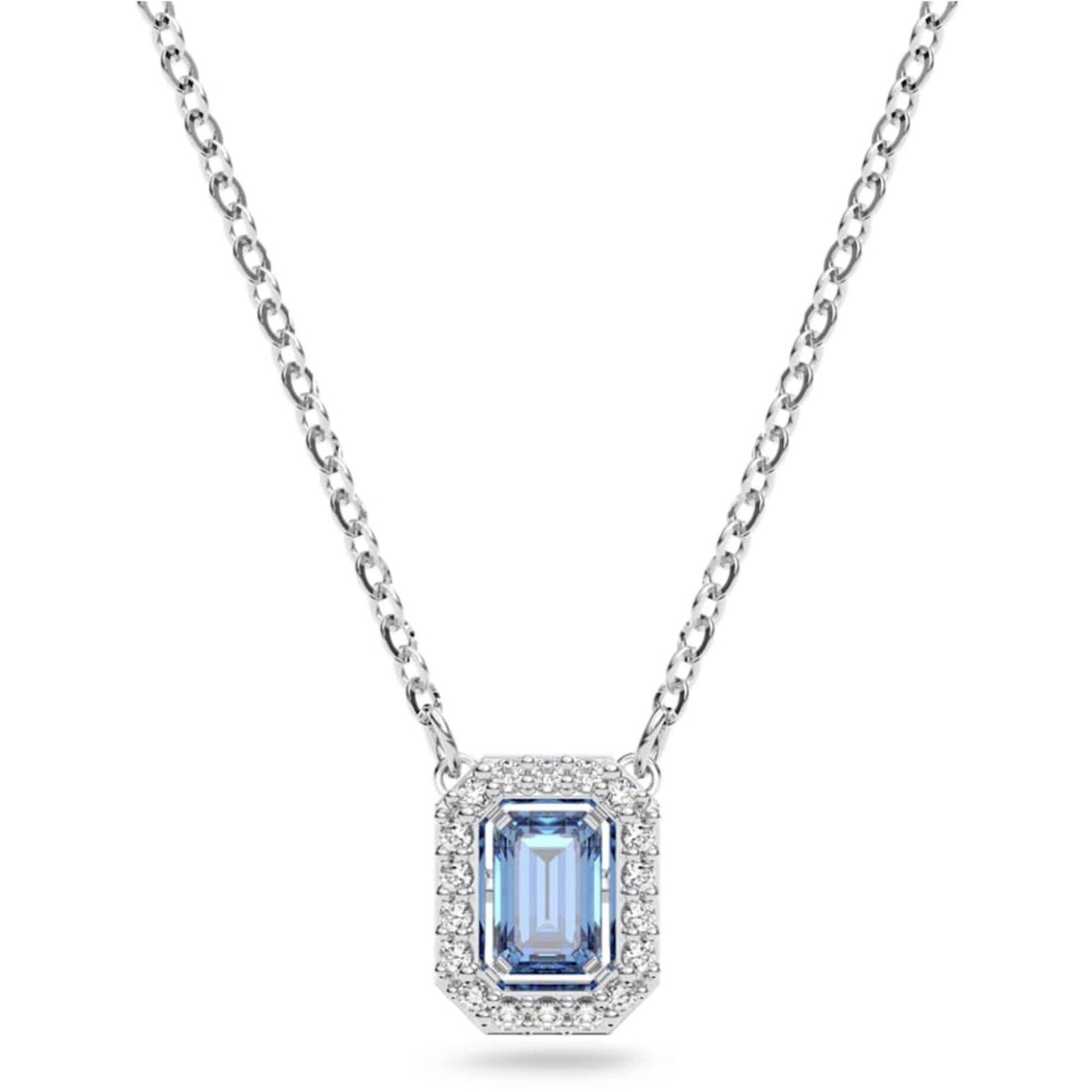 Swarovski Womens Pendant Necklace Una Elegant Blue Octagon-Cut Stone 5614926 15690₽