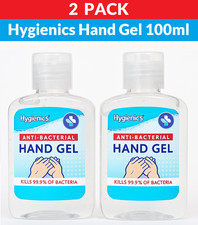 2 Pack Hygienics Hand Sanitiser Gel 100ml Clean & Protect - Pocket Travel Size