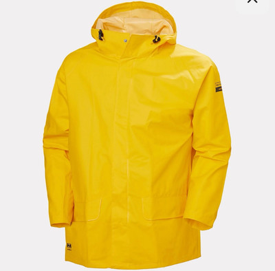 NWT Helly Hansen Mens Mandal Waterproof Jacket W Hood 70129 Light Yellow Large