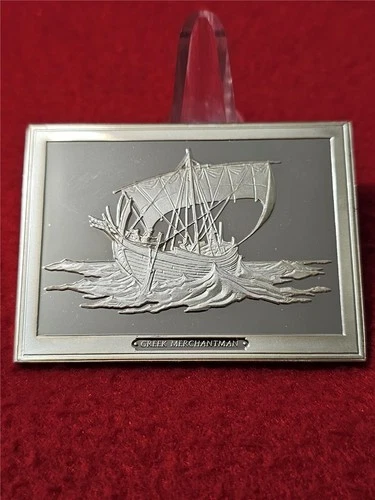 SHIPS' AHOY Greek Merchantman 3.125 Troy Oz Sterling Silver Proof         #T0843