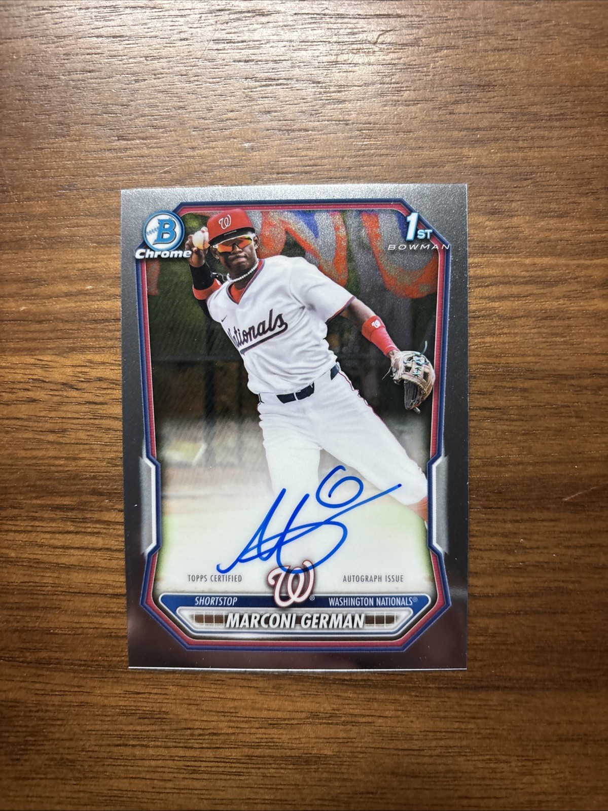 2026 Bowman Chrome Marconi German Auto 1st Prospect #CPA-MG Nationals