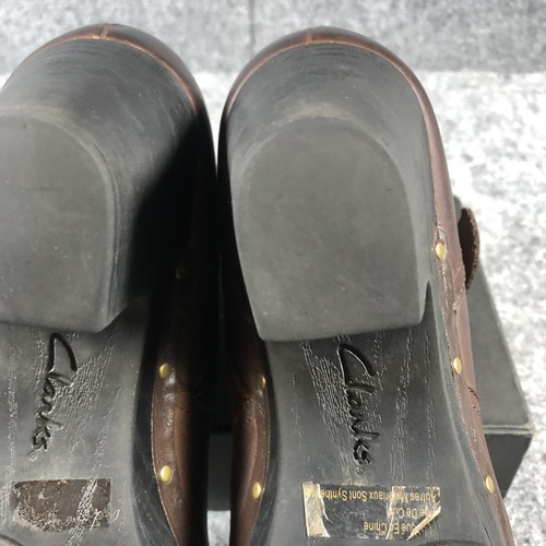 Stivaletti Clarks donna taglia 8 M pelle marrone fibbia zip laterale 39320 - Foto 14 di 15