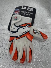 Denver Broncos Kids Football Receiver Gloves - Official NFL Team Gear Size M/L