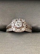 Zales 14K Rose Gold 1.50 Princess Diamond Size 5 Engagement Wedding Ring