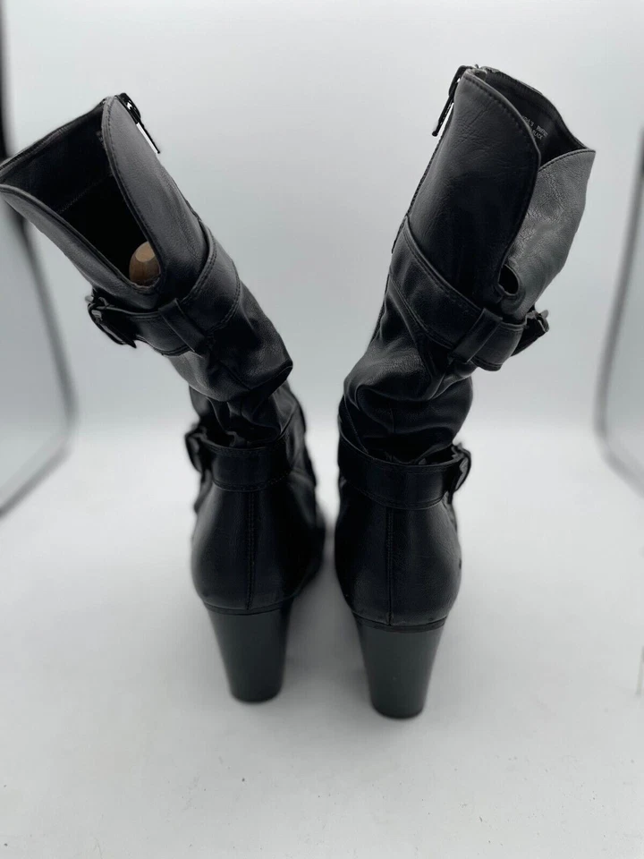 Sonoma женщин размер 8 М черный кожаный миндаль носок стороны молнии блок каблук 66312 - Изображение 3 из 4