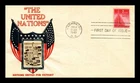 US COVER WWII NATIONS UNITED FOR VICTORY FDC SCOTT 907 CROSBY PHOTO CACHET
