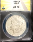1881-S/S   MORGAN DOLLAR   *BRIGHT WHITE*   MS-62  VAM 6 - S/S VARIETY - SCARCE!
