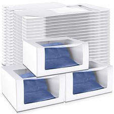 Pcs Gift Boxes with Window Display Clear for Baseball Cap Paper Fold 50 White