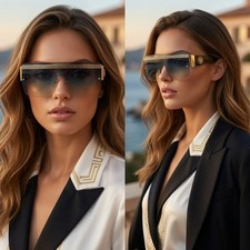 Oversized Shield Sunglasses Feature A Large Gradient Lens Women Eyewear Fancy
