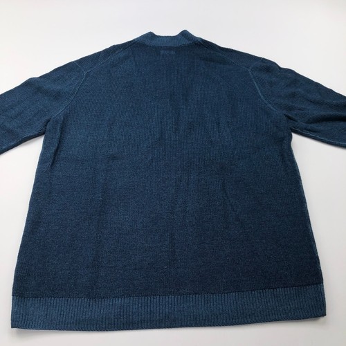 Johnnie-O Henley Button Medium Mens Pullover Sweater Blue Two Tone Ribbed - Picture 7 of 10