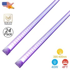 24Pack 4FT 40W UV LED Black Light Fixture Good for Glow Party Large Space Indoor