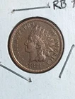 1874 Indian Head Cent Penny - VF Or Better condition Red Brown Tone