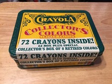 Crayola Collector's Colors Limited Edition Tin 72 Crayons 64 8 Retired 1991
