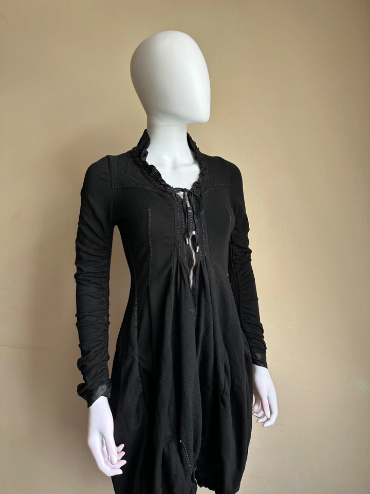 Vestido negro de gran tamaño de alto uso talla IT 42 EE. UU. 27 Awantgarde Foto 2 de 4