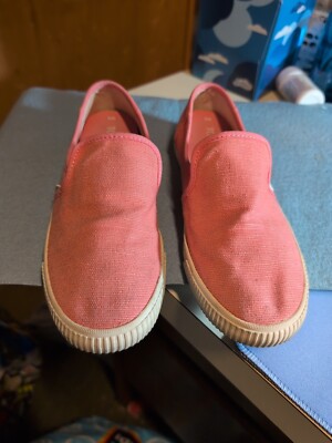Toms Womens Earthwise Sustainable Slip-On Sneakers Pink/White Canvas Size W 6