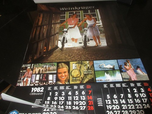 UNIQUE VINTAGE GREEK 1982 PIAGGIO HELLAS MOTOR STAR VEHICLES WALL CALENDAR - Picture 4 of 9