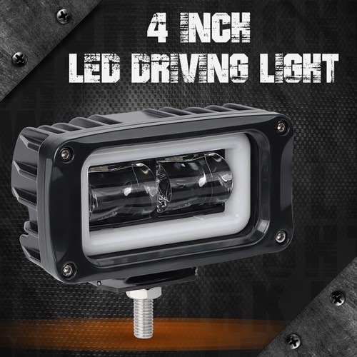 2x 4inch LED Work Light Bar Driving Spot Pods Fog Offroad DRL White Halo SUV 8D - Picture 2 of 12