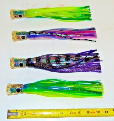 4 Jet Head Chugger Trolling Fishing Lure Tuna Wahoo ONO Marlin Big Game 11''