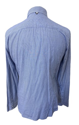 DIESEL Size Xl Shirt Blue Striped Long Sleeved 100% Cotton Men's Mint - Picture 3 of 12