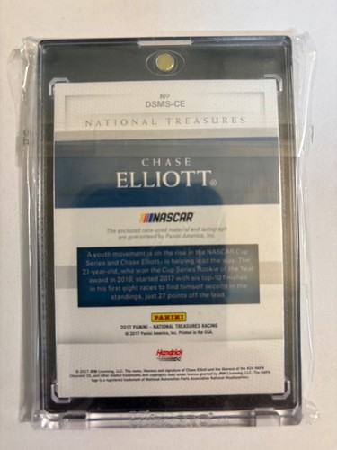 2017 PANINI NATIONAL TREASURES RACING DUAL METAL SIGNATURES CHASE ELLIOTT 3/5 - Picture 2 of 2
