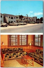 Panama City Florida, Mara-Vista Court, Road Street, and Lounge, Vintage Postcard
