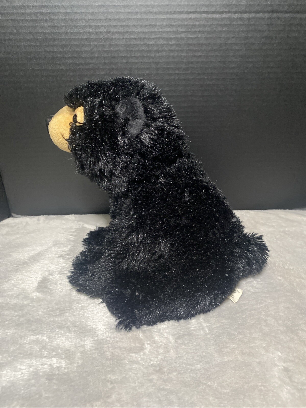 Black Bear Plush Bass Pro Shops Shaggy Furry Wildlife Artist Stuffed Animal 12"