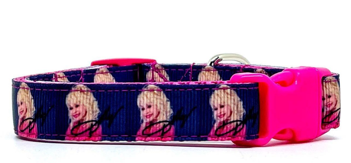 Dolly Parton dog collar handmade adjustable buckle collar 1 wide or leash