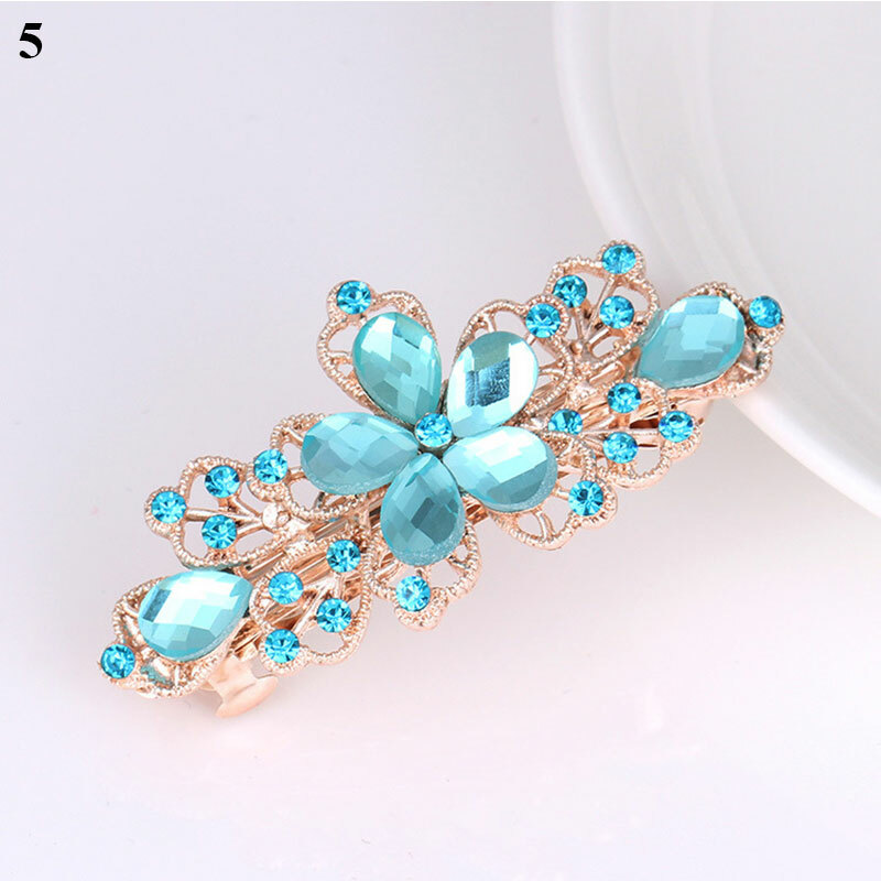 Faship Haarspange Mit Transparenten Kristallen & Blumen – Elegante Haar-Accessoires Für Hochzeit & Festliche Anlässe