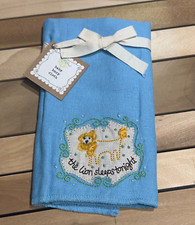 Natural Life "The Lion Sleeps Tonight" Baby Burp Cloth Light Blue 16" X 13" NWT