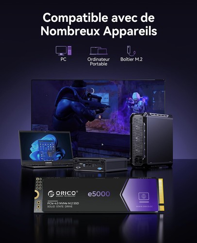 2To SSD NVMe M2 PCIe Gen4x4 SSD M.2 avec 5200MB/s en Lecture 3600MB/s en écri... - Afbeelding 7 van 7