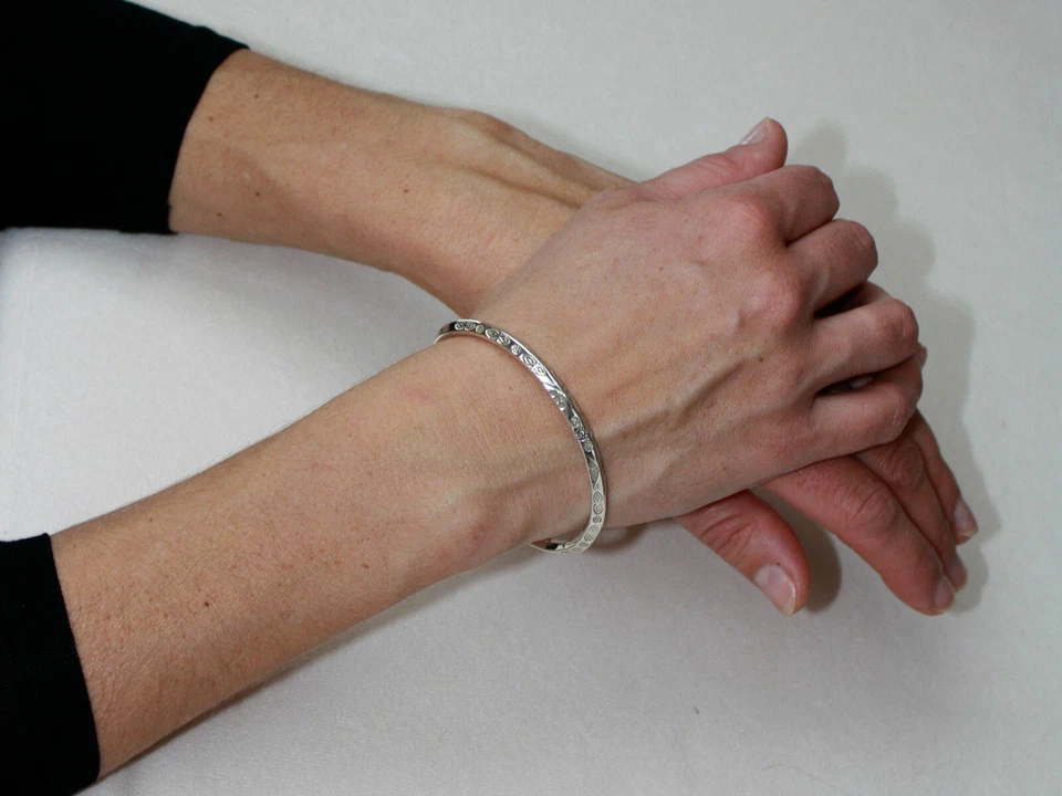 Echt 925 Silber Armreif Armspange Wikinger Kelten Damen Schmuck Armband offen - Bild 4 von 4