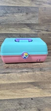 Vtg Caboodles Teal Pink Makeup Hair Accessories Storage Travel Case
