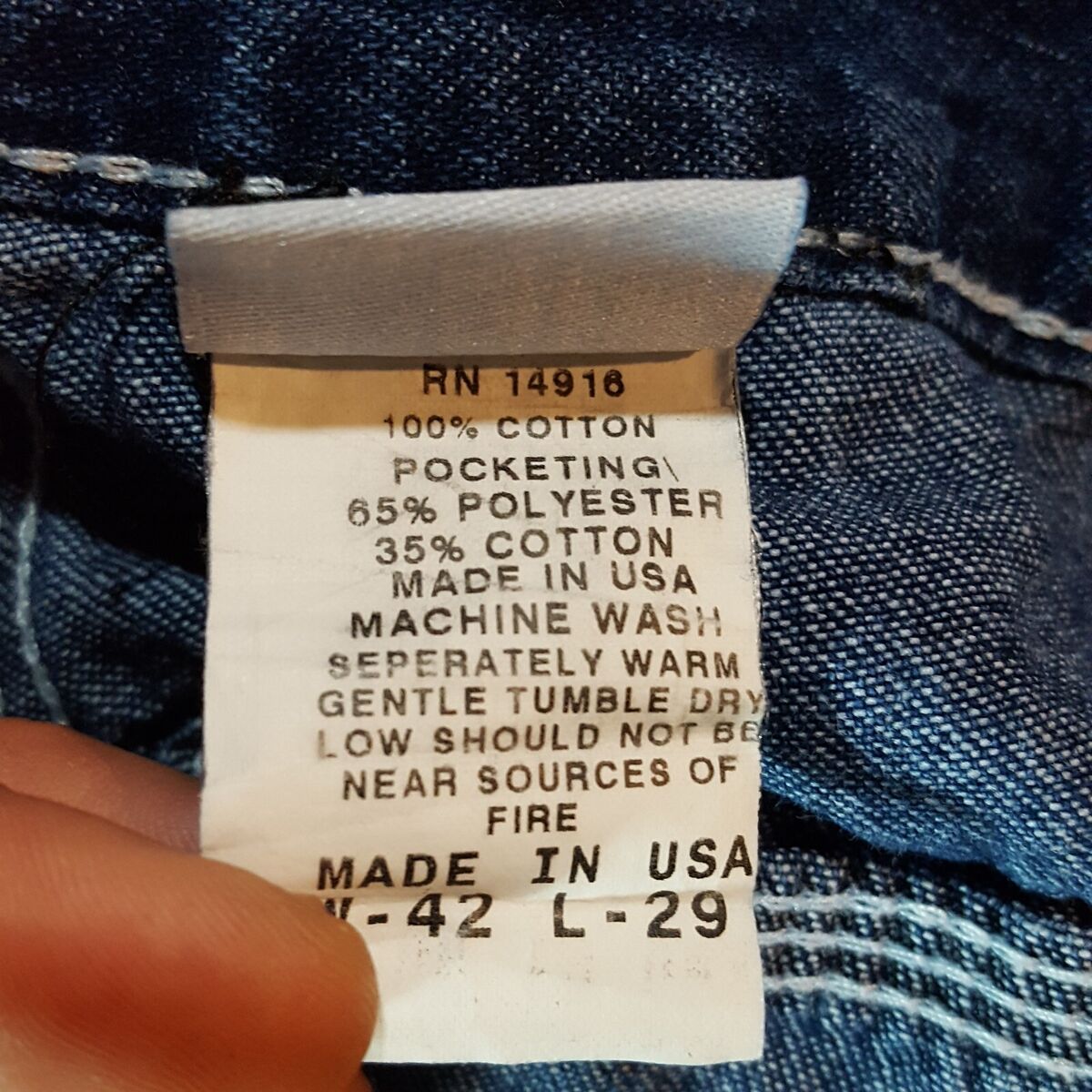 Vintage Pointer Brand USA Made Men's Size 42x29 Denim Vintage Pointer Brand USA Made Men's Size 42x29 Denim
