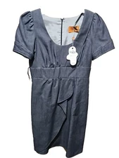 Voom by Joy Han Suit Mini Dress M Denim Grey