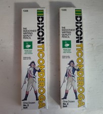 Vintage Dixon Ticonderoga 1388 Ethan Allen No. 2 Soft Pencils 2 Boxes NIB
