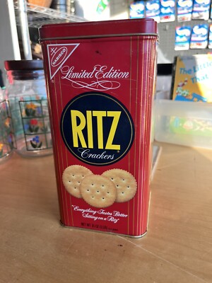 Vintage 1986 Nabisco RITZ CRACKERS LIMITED EDITION 16 OZ Metal Tin Can