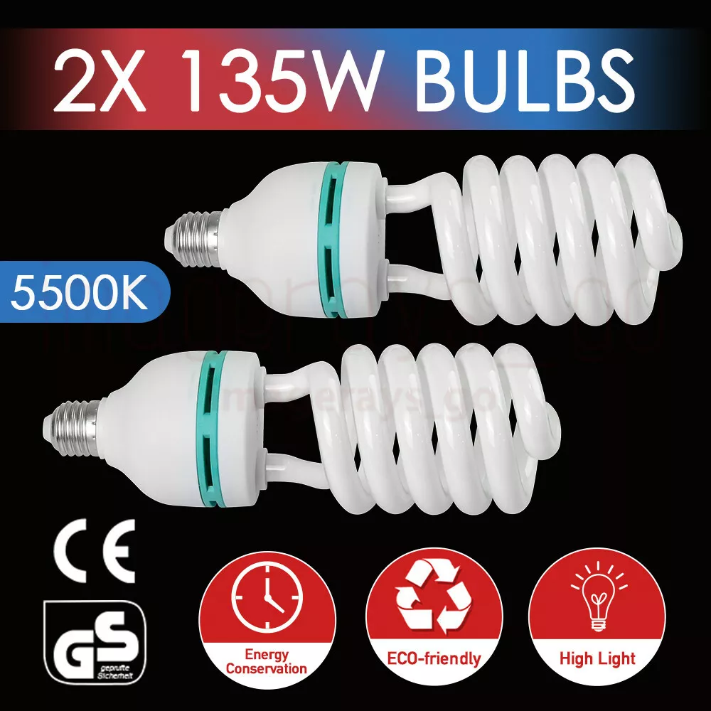 2PCS 135W 5500K 220V E27 Photography Daylight Photo Video Studio Lamp Bulb