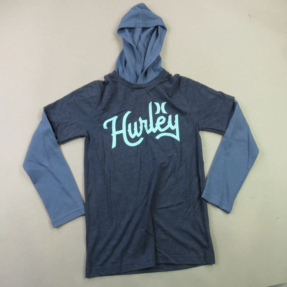 Hurley Hoodie Boys Medium Long Sleeve Hooded Lightweight Outdoors Blue - Image 2 of 4