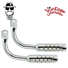 F&R LOWRIDER Gangster Style Bike Steel BICYCLE MUFFLER WITH HOLES CHROME Show