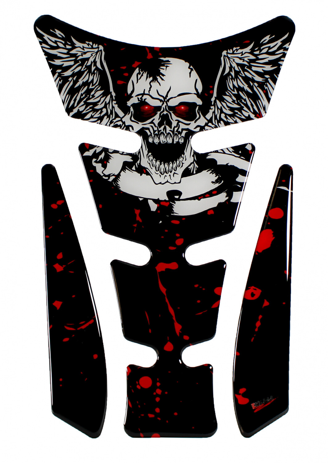Motorcycle 3D tank pad sticker-skull wings paint protection tank protection: ...