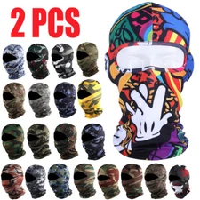2 Pcs Balaclava Tactical Full Face Mask UV Protection Ski Sun Hood Cover for Men