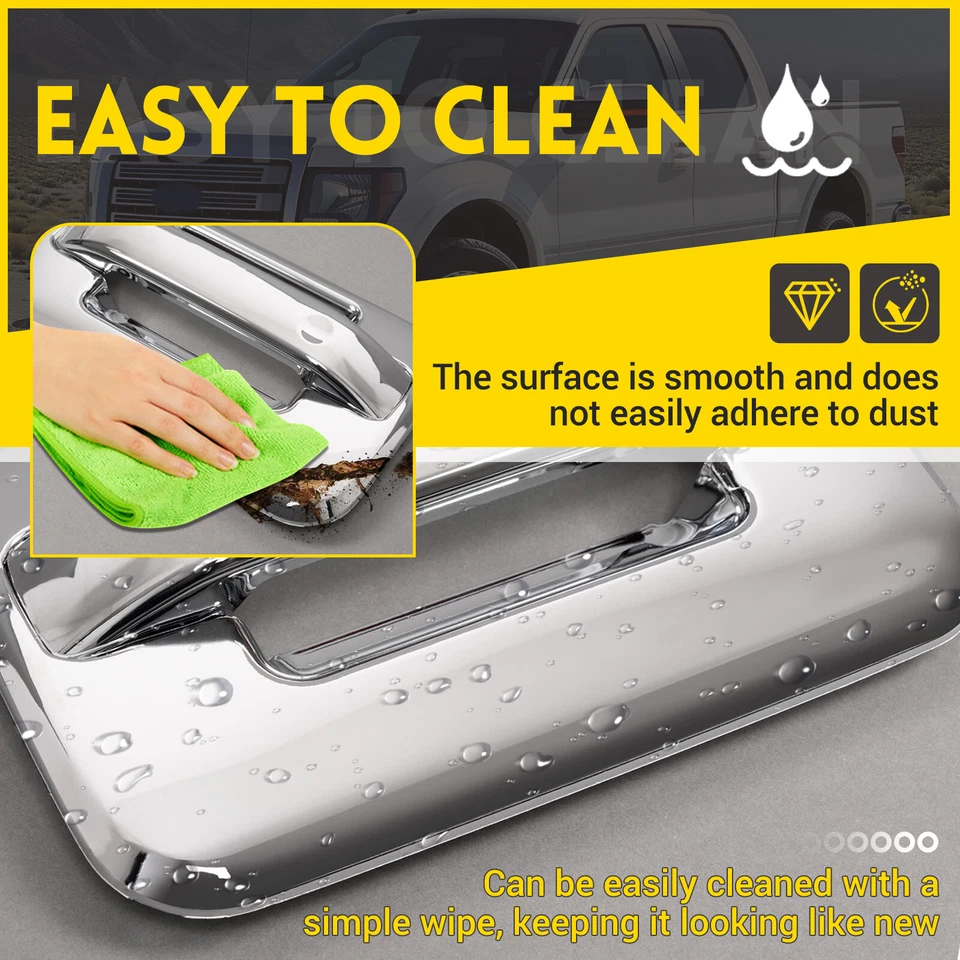 Fits 2004-2014 Ford F-150 F150 Chrome 4 Door Handle + Tailgate Handle Covers - Изображение 4 из 4