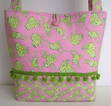PINK FROG DIAPER BAG BABY GIRL TOTE HANDBAG STROLLER HAND MADE JR.DEB DESIGNS