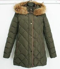 Gimo's Womens Quilted Down Hooded Jacket Coat Size 42 US 6