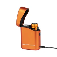Olight Baton 4 Orange Premium Rechargeable Flashlight w/Charging Case, 1300 Lum