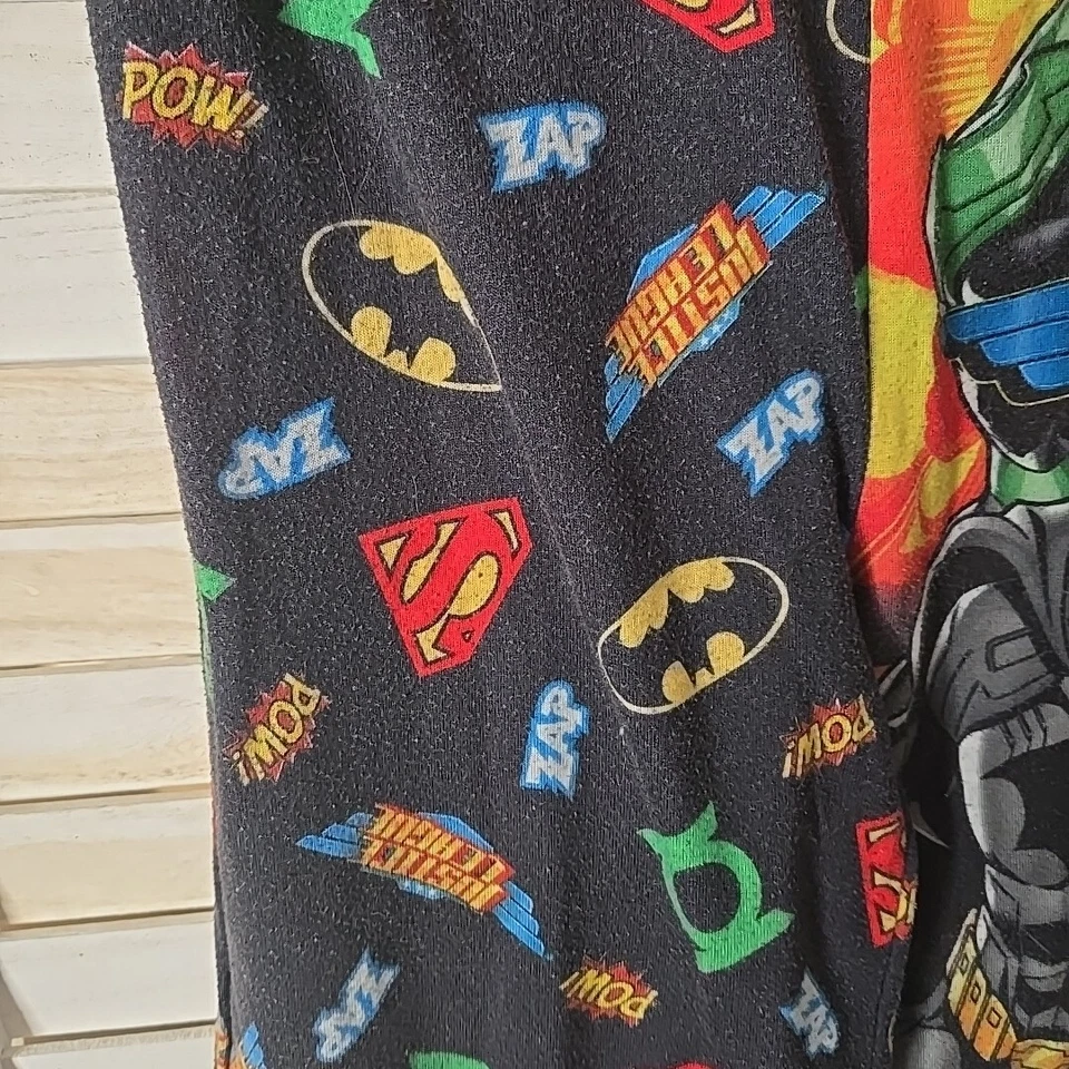 Pantalones de pijama Liga de la Justicia Niños Niños Medianos 8 Negro DC Comics Fiesta Disfraz Foto 2 de 4