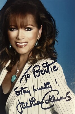 Jackie Collins Signed Autograph Promo Postcard UK