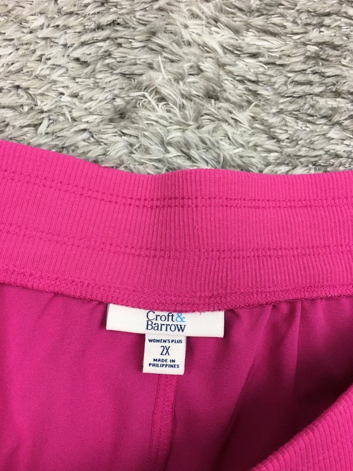 Pantalones Cortos Croft & Barrow Mujer Talla 2X Rosa Plus Mujer Elastizados Atléticos Foto 4 de 4